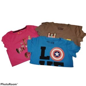 3-Pack YouthTees Bundle Sponge Bob Carhart Marvel Size 10 203